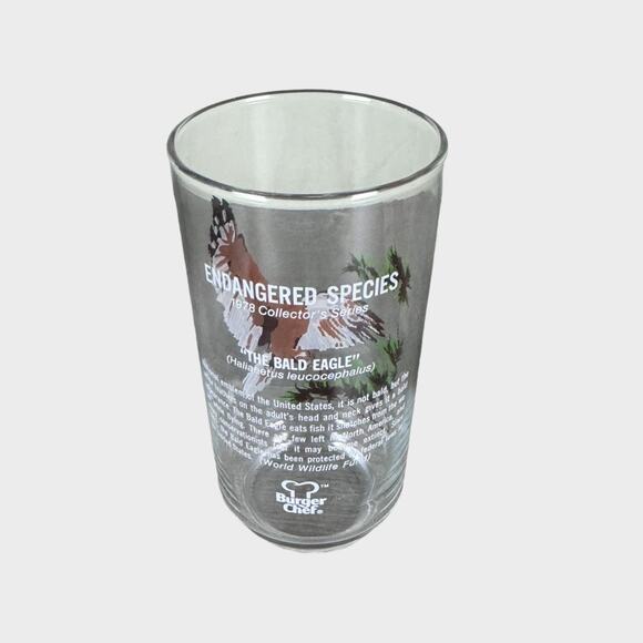 Vtg Burger Chef Glass Bald Eagle 1978 Collectors Endangered Species Tumbler - Picture 11 of 14
